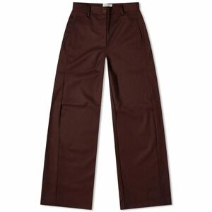 NWT Holzweiler Women's Vidda Wool Trousers in Burgundy Red Size Large